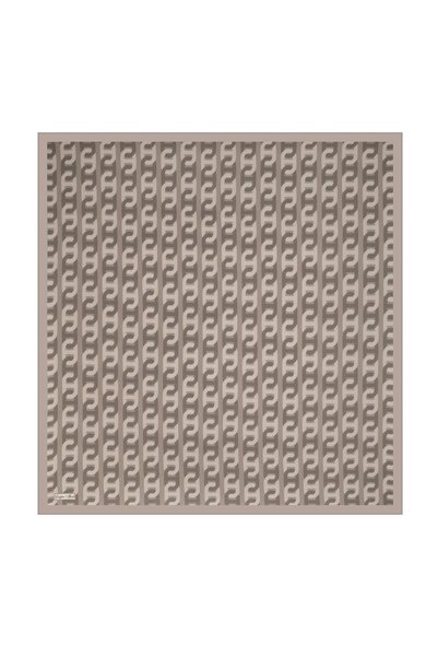 Çağrı İpek Mink Chain Pattern Tivil Silk Scarf