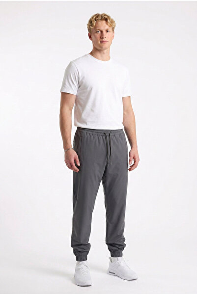 ELAFRO Men's Smoked Elastic Leg Parachute Flexible Jogger Pants with Zipper P...