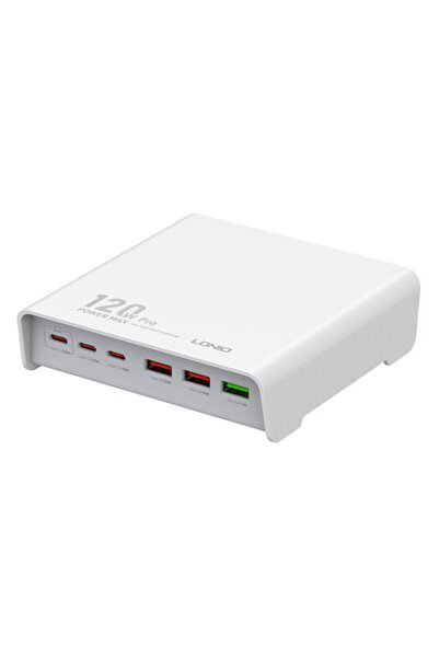 LDNIO Βάση φόρτισης με 3 θύρες USB-A και 3 θύρες USB-C, Παροχή ισχύος 120W, σ...