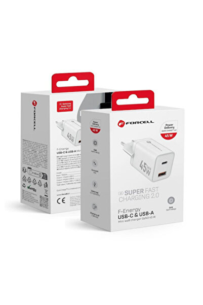 Forcell Φορτιστής χωρίς καλώδιο GaN με θύρα USB-A και θύρα USB-C, 45W Power D...