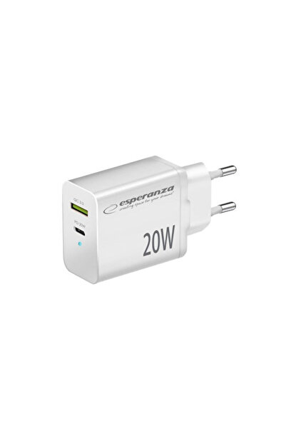ESPERANZA Φορτιστής Χωρίς Καλώδιο με Θύρα USB-A και Θύρα USB-C, Παροχή Ισχύος...