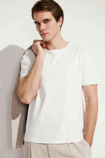 DeFacto 100% Cotton Slim Fit Crew Neck Premium Short Sleeve T-Shirt G7690Ax26Sm