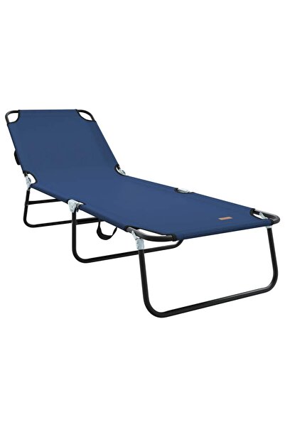 vidaxl Șezlong pliabil albastru 188 x 57 x 86,5 cm Poliester