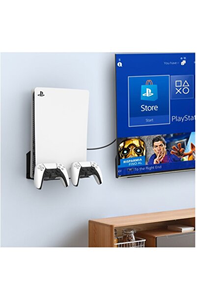 COOLHAWK PS5 Wall Mount, PS5 Bracket Kit, with 2 Detachable Controller Holder...
