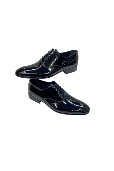 SULA Damatlik-Classic Genuine Leather, Black Patent Leather, Leather Lining, Genuine Leather Sole Shoes