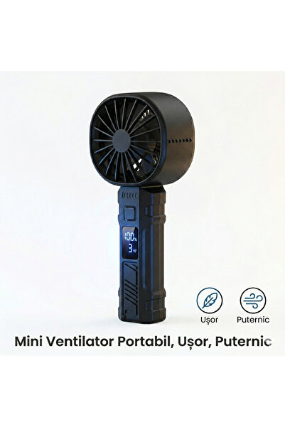 ALL PAPICKS Ventilator de Mână Kukiwhy cu Afișaj Digital, Portabil și Reîncăr...