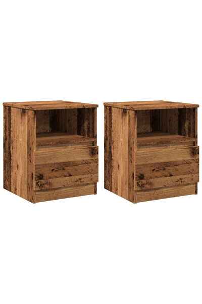 vidaxl Noptiere, 2 buc., lemn vechi, 40x40x50 cm, lemn prelucrat