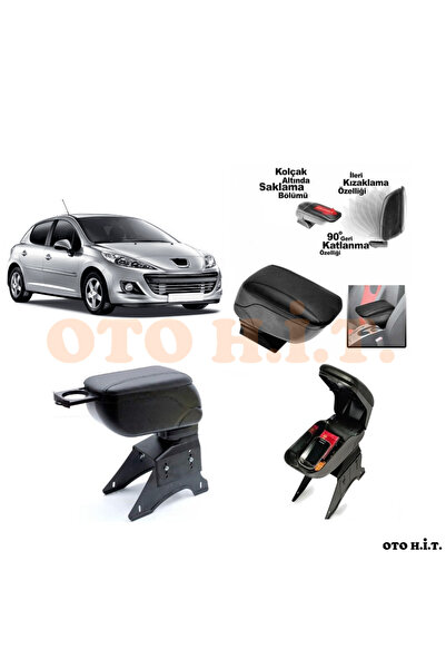 OTO H.İ.T. PEUGEOT 207 Uyumlu Kol Dayama Ve Kolçak Sürgülü Bardaklıklı Ayarla...