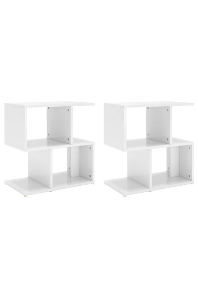 vidaxl Noptiere, 2 buc., alb extralucios, 50x30x51,5 cm, PAL