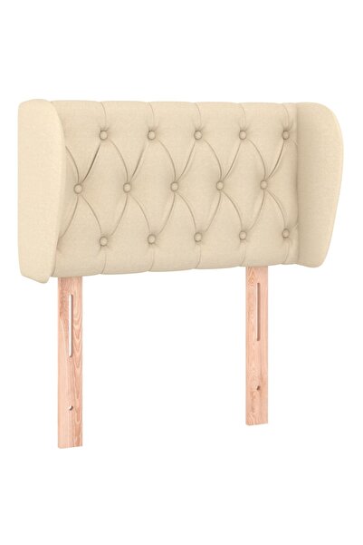 vidaxl Headboard with wings cream 83x23x78/88 cm textile