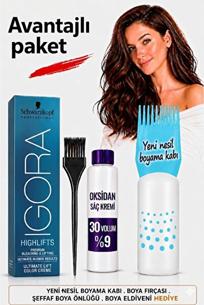 Igora Saç Boyası 12-1 Özel Açıcı Sandre + Oksidan 30vol+Pratik Boya Kabı