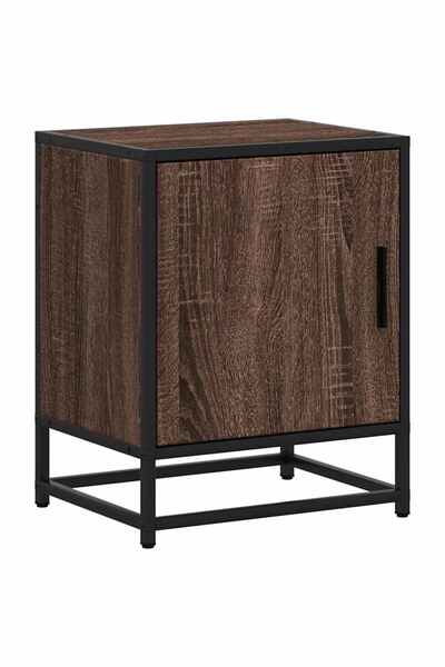 vidaxl Noptiera din stejar maro 40x31x50 cm lemn prelucrat si metal