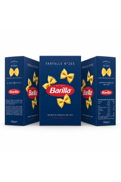 Barilla Set 3 x Farfalle N ° 265, paste din grâu dur, 500 g/bucată, total 1,5 kg