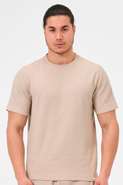 Hawaii Beach Tricou pentru bărbați, bej, cu gât în formă de O, 100% bumbac, ț...