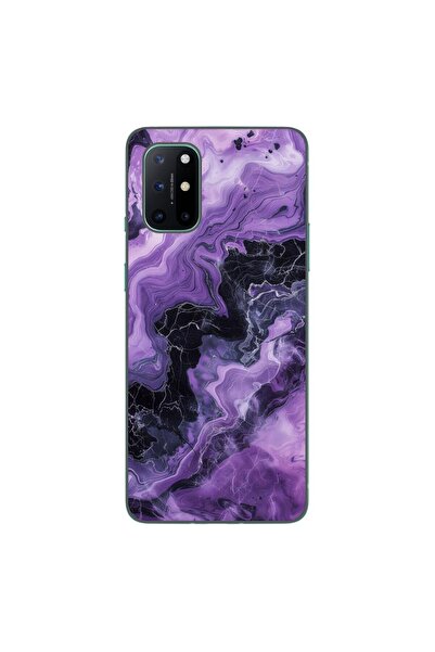 OEM Калъф за OnePlus 8T от силиконов гел TPU с абстрактен дизайн на лилав мрамор