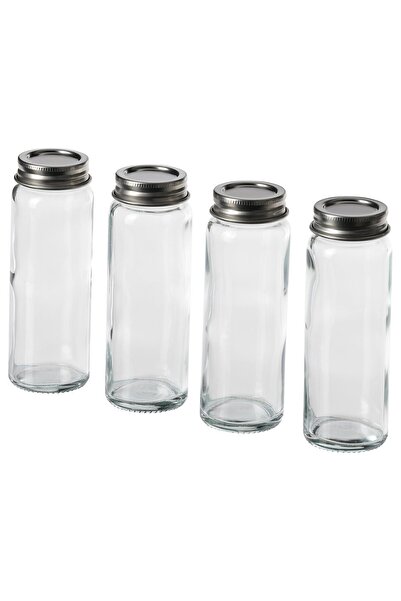 IKEA CITRONHAJ Spice jar, clear glass/stainless steel, 10 cl