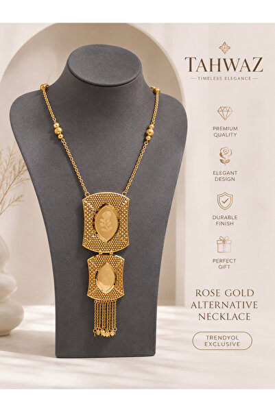 Tahwaz Gold Alternative Long Necklace for Women – Luxury Arabic Style Pendant...