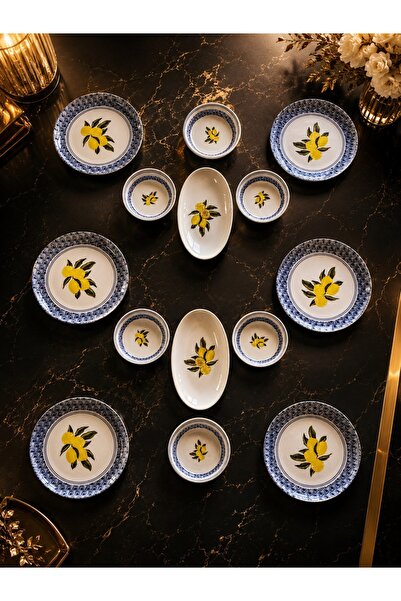 maia Porcelain Porselen 6 Kişilik 14 Parça Sultan Kahvaltı Takımı, Kahvaltı S...