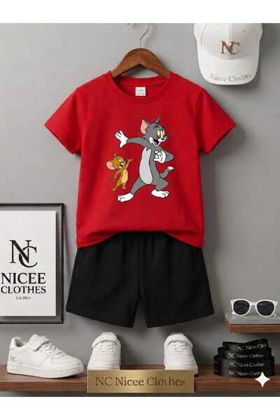 NC Nicee Clothes Summer Children's T-Shirt Shorts Unisex (Nc Tom Jery Print)