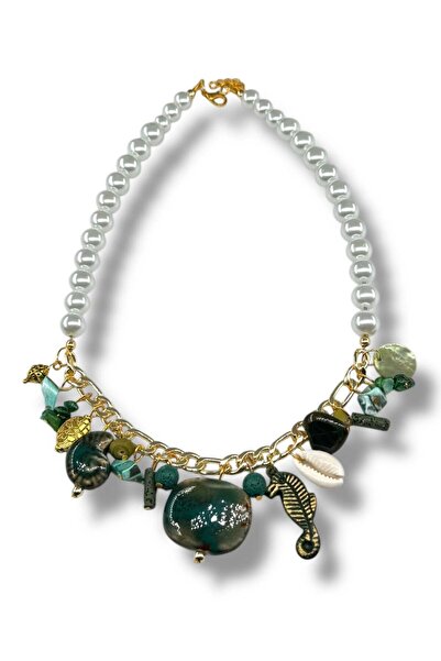 Bozhi Necklace Glass Beads Business Woman Style