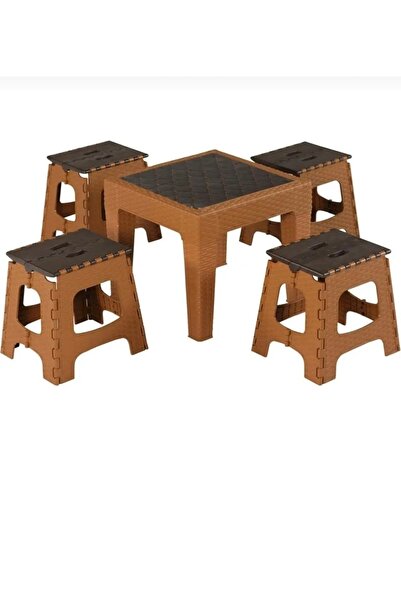 Yonga Tekstil Katlanır Kamp, Piknik Masa Tabure Seti 4 Kişilik