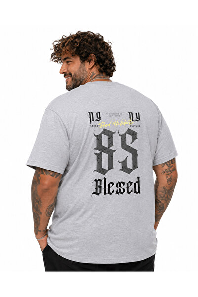 MocGrande Tricou cu gâtul în formă de O pentru bărbați, mărime mare, Blessed ...