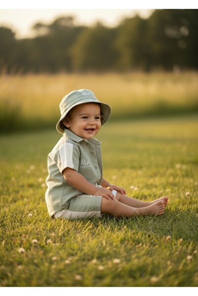 Nio Lua Baby Boy Linen Cotton Shirt T-Shirt Shorts Hat 4-Piece Set
