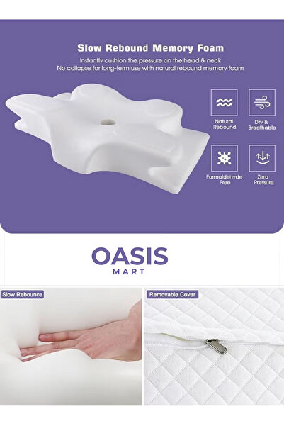 Generic Orthopedic Memory Foam Cervical Pillow – Butterfly Neck Support with ...