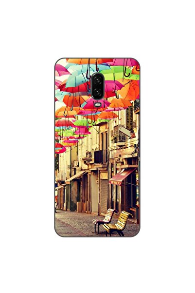 OEM Θήκη συμβατή με OnePlus 6T από σιλικόνη gel TPU με σχέδιο πολύχρωμων ομπρ...