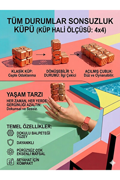 Gamy Crafts Sonsuzluk Küpü Dokunsal Stres Giderici Sessiz Katlanabilir Stres ...