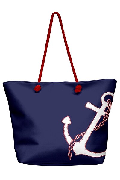 Miami Beach Digital Printed Large Size Lined Women's Sports Beach Bag with Ro...