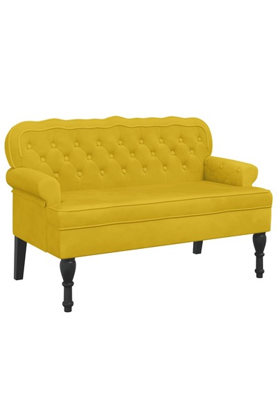 vidaxl Banchetă cu spătar, galben, 119,5x64,5x75 cm, catifea
