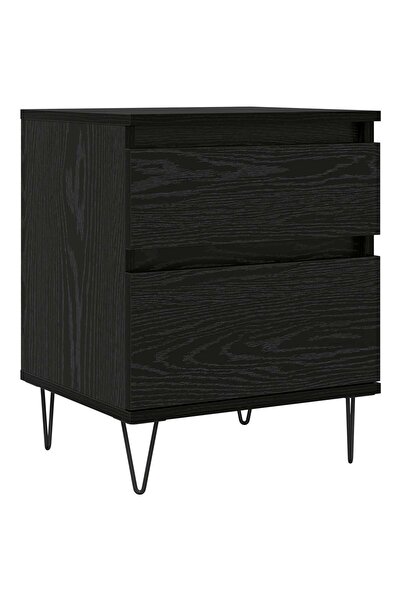 vidaxl Dulap de pat Stejar Negru 40 x 35 x 50 cm Lemn compozit