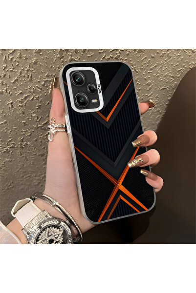 PATTERNOVA Redmi Note 12 Pro 5G Uyumlu Oyuncu Tarzı Siyah Turuncu Kılıf, Her ...