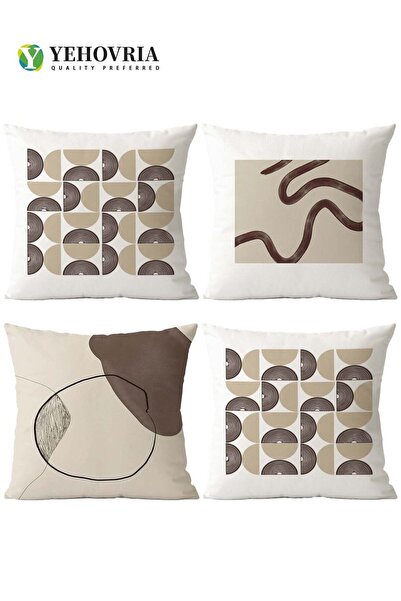Arabest 4-Piece Cushion Covers Set,Abstract Modern Decorative Throw Pillow Ca...