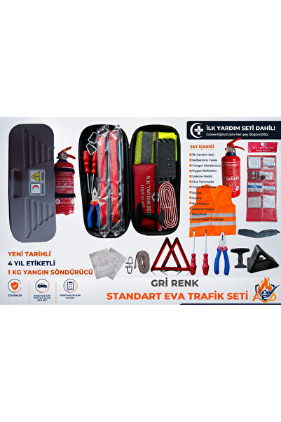 TRAFİKSETİ AED Yangın Standart Eva Trafik Seti (GRİ)