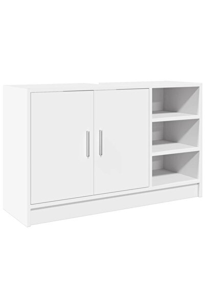 vidaxl Dulap de chiuvetă, alb, 90x29x55 cm, lemn prelucrat