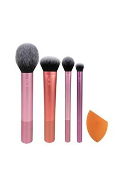 Real Techniques Set of 4 Brushes + 1 Makeup Sponge - Everyday Essentials Brus...
