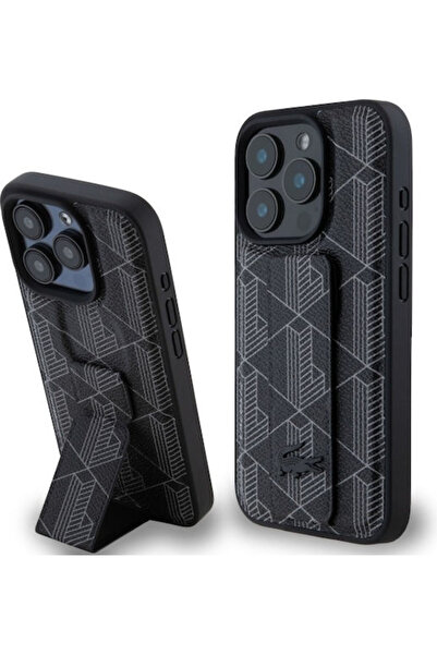 Lacoste Θήκη Grip Stand Μονόχρωμη Πλαστική / Σιλικόνης Μαύρη για iPhone 15 Pr...