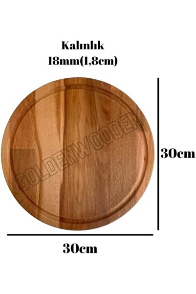 Yıldızan Tamgün Round Natural Wood Presentation Plate Wooden Presentation Tra...