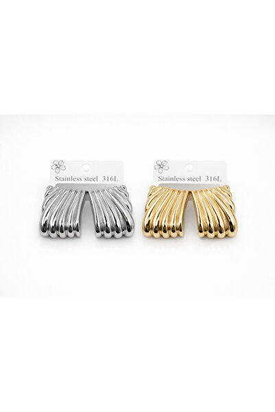 Bozhi Steel Earring 398 Silver Sparkling Style