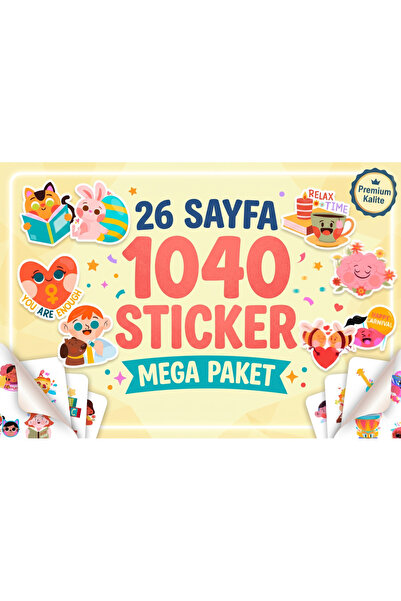 Rana İkra Art Karışık Sticker Seti (26 sayfa 1040 adet)
