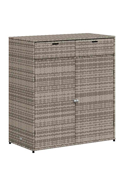 vidaxl Dulap depozitare de grădină, gri, 105x55x113 cm, poliratan