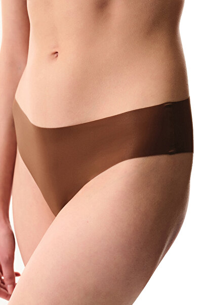 Penti Women's Soft Everyday Laser Cut Brazilian Brief - Brown