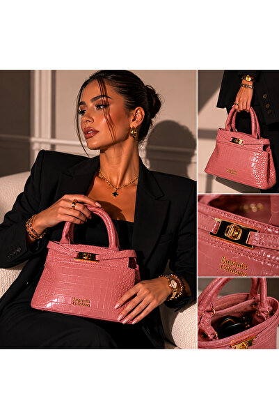 Sagrada Catalana Geantă Damă Albastră Elegantă – Luxury Croco |