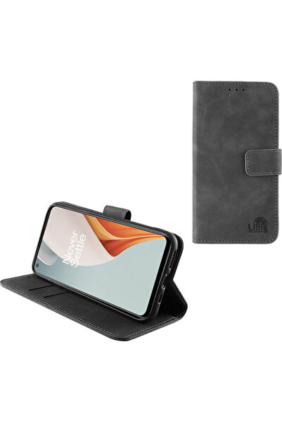 Lime&co Lime Essential Magnet Book Συνθετικό Δέρμα Γκρι (OnePlus Nord N100)