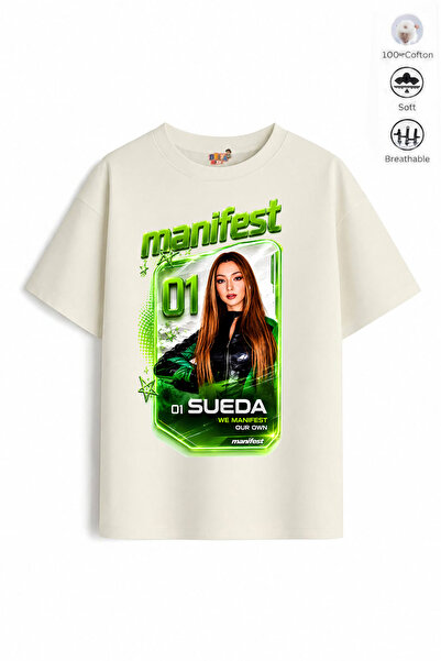 Belya Kids Wear Girl's Oversize Cotton Mani Sueda Design14 T-Shirt