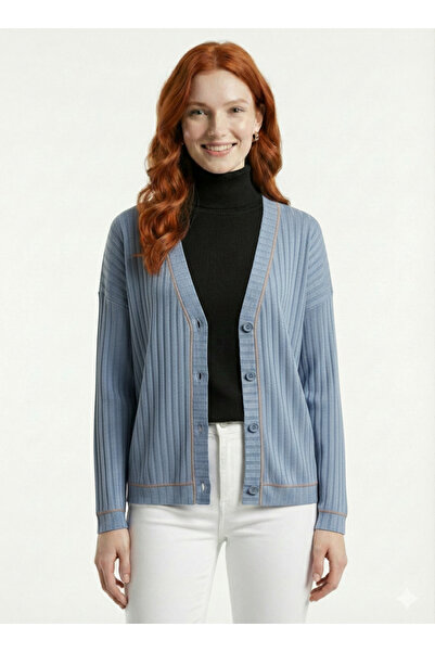 Neden Tekstil Women's Knitwear Cardigan - Blue