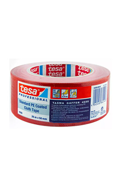 Tesa Bandă adezivă textilă roșie 25M*50MM