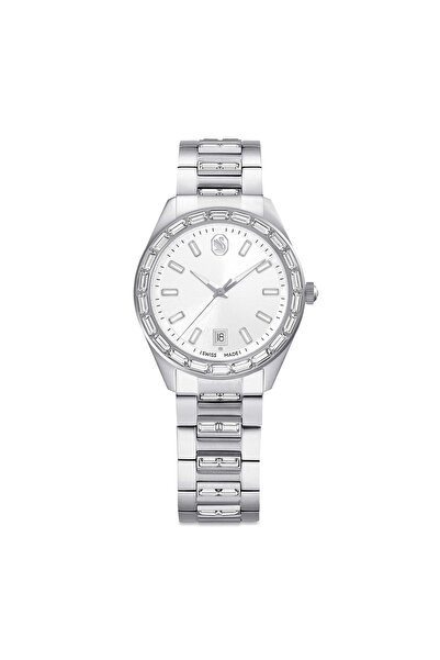 Swarovski Matrix date Saat, İsviçre Üretimi, Metal bileklik, Gümüş Rengi, Pas...